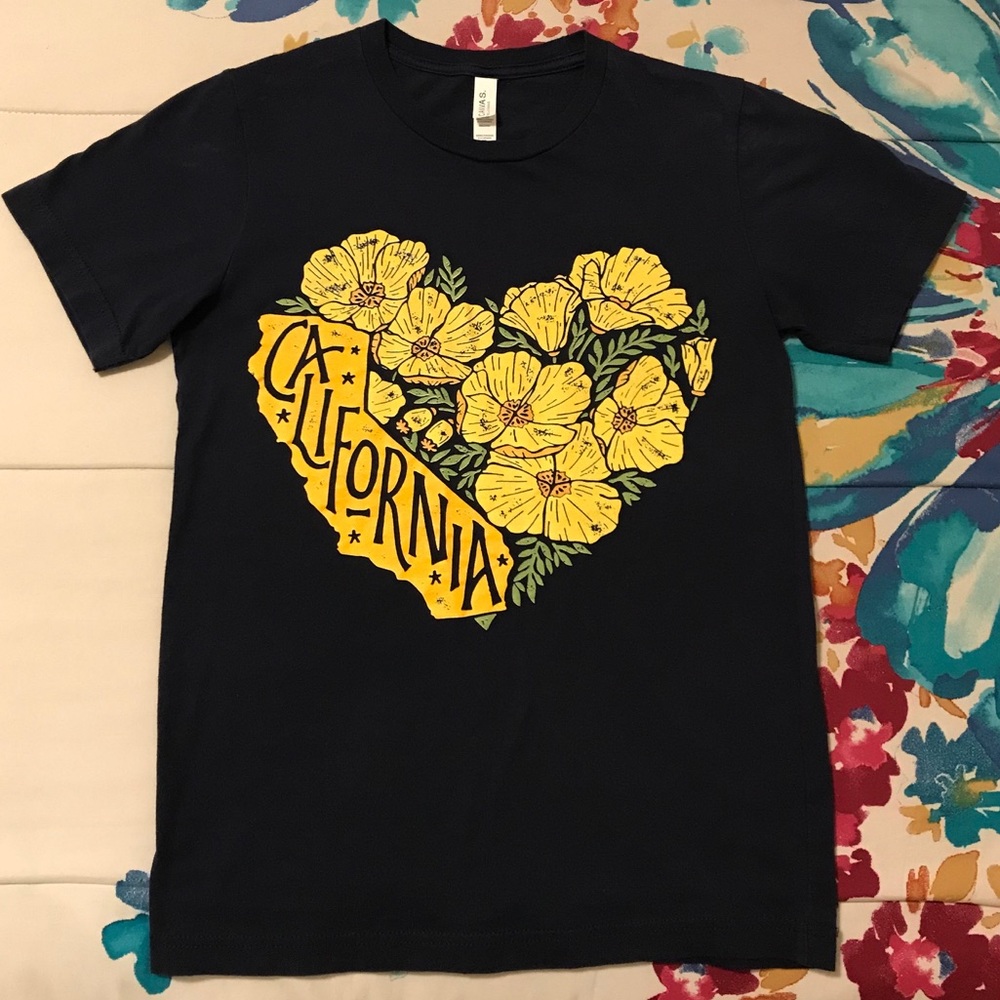 California Floral Heart Tee
